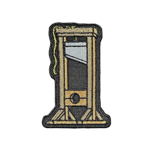 Brown Guillotine-Embroidered-Iron On-Sew On-Patch