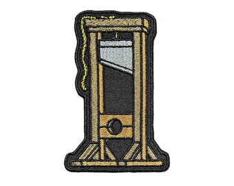 Brown Guillotine-Embroidered-Iron On-Sew On-Patch
