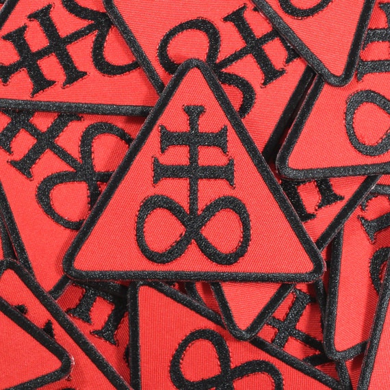 Red The Leviathan Cross of Satan Occult Symbol Embroidered Patch Applique
