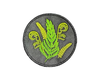 Fern-Fiddlehead-Nature-Embroidered-Iron On-Sew On-Patch