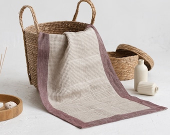 Linen Waffle Bath Mat, Absorbent Bathroom Rug, Fast Dry Shower Mat,  Bathroom Accessory, Absorbing Bathmat, Small Bath Mat