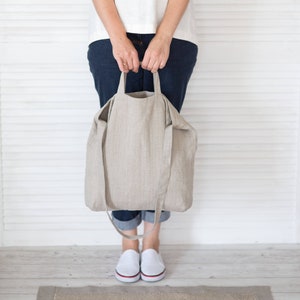 Natural Linen Tote Bag Zero Waste Bag Cross Body Bag - Etsy