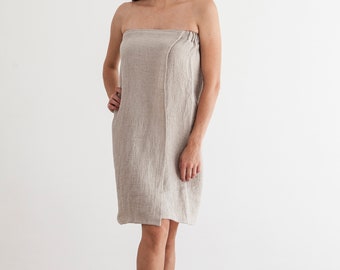 Pure Linen Sauna Skirt, Shower Body Wrap Towel
