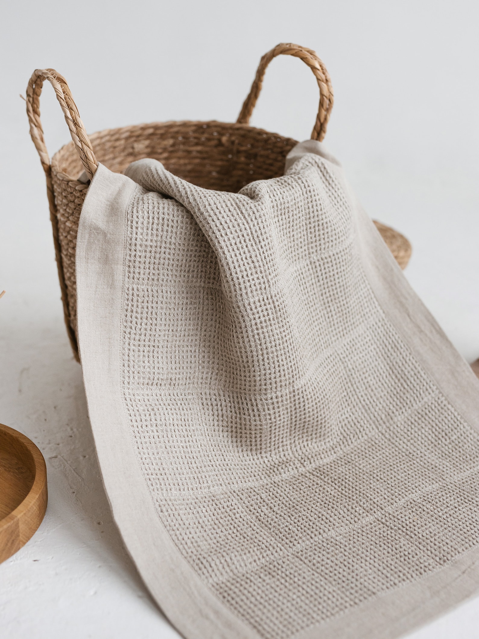 Pure Linen Waffle Bath Mat Rustic Farmhouse Bathroom Decor - Etsy