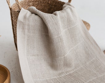 Pure Linen Waffle Washable Bath Mat, Organic Simple Minimalist Farmhouse Bathroom  Rug, Small Rustic  Sauna Mat