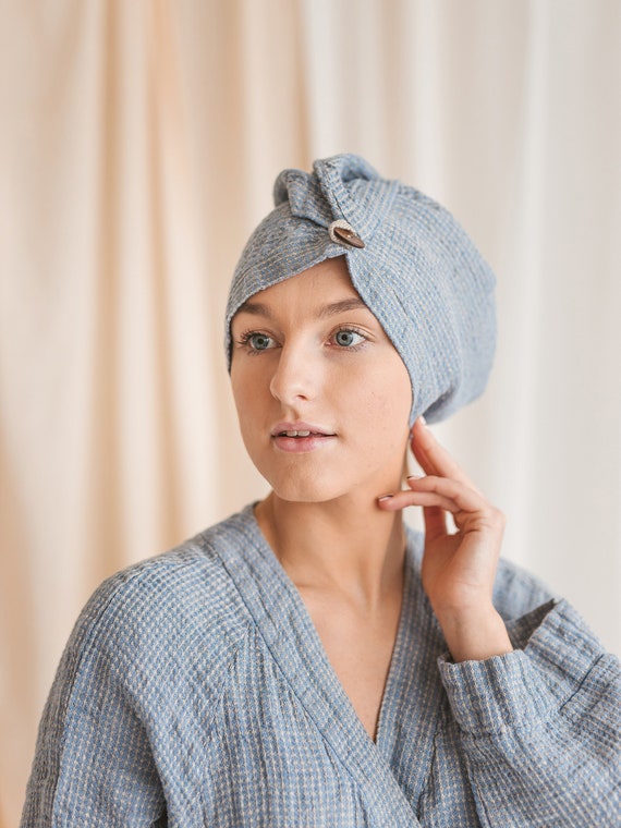 Waffle Weave Turban Wrap Hair Towel Pure Linen Drying Towel - Etsy