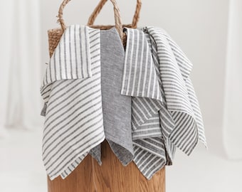 Threshold Cotton Kitchen Towels Set 2 Gray Stripe Nwot
