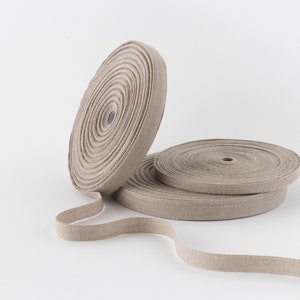 Linen herringbone tape, Unbleached linen trim, Linen blend wrapping ribbon, Linen twill tape, Natural wrapping tape