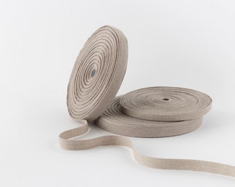 Linen herringbone tape, Unbleached linen trim, Linen blend wrapping ribbon, Linen twill tape, Natural wrapping tape