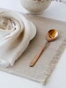 Natural linen fringed placemats elegant washable rectangle farmhouse cotton table mats set of 2, 4, 6, 8 
