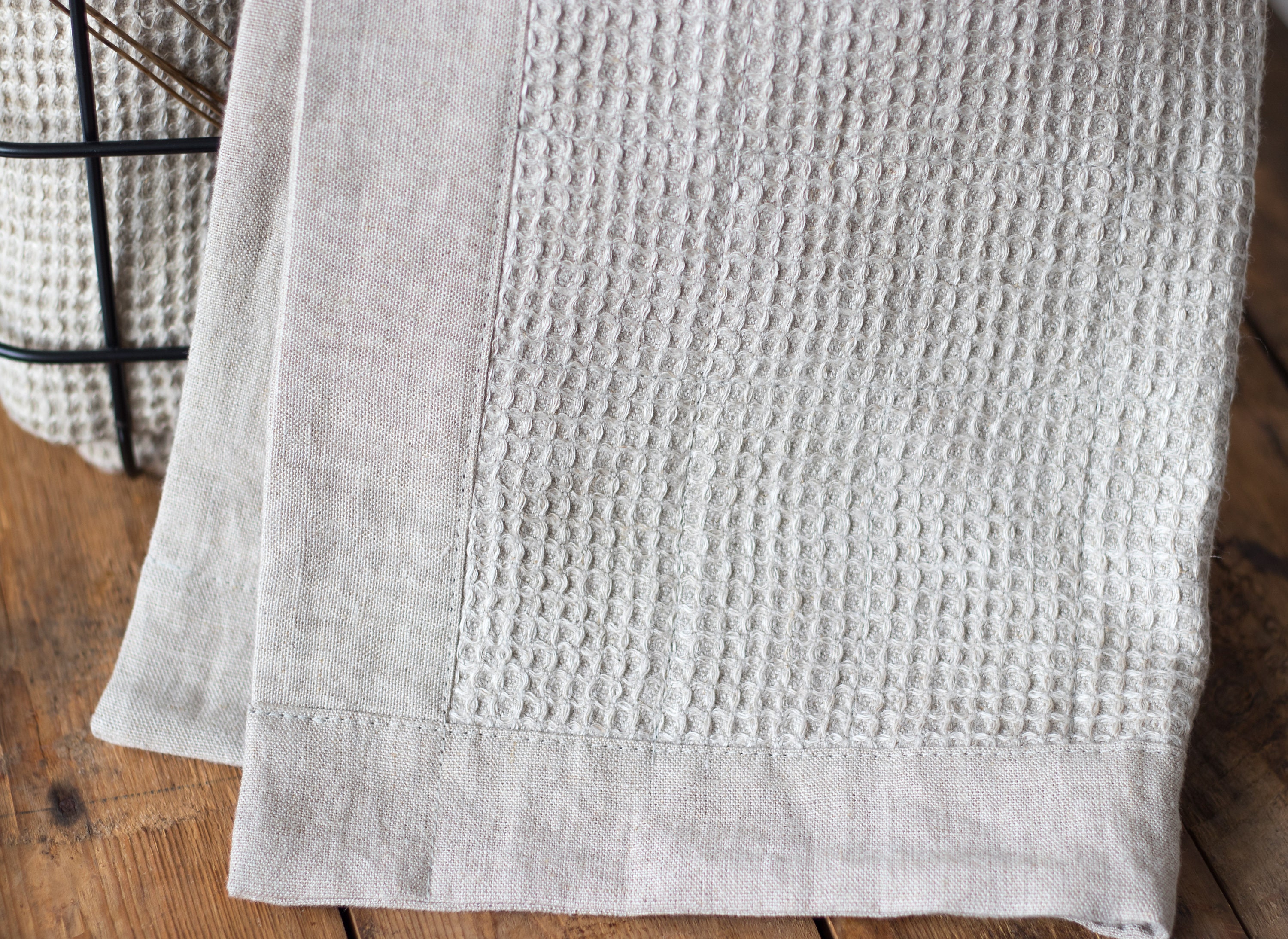 Pure Linen Waffle Bath Mat Rustic Farmhouse Bathroom Decor | Etsy