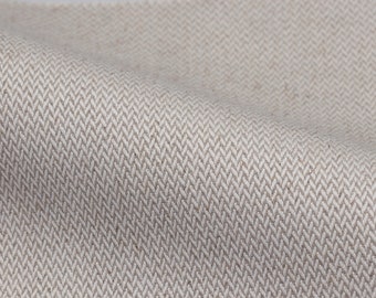 Natural Linen Cotton Blend Upholstery Fabric, Heavy Duty, 62.5" Wide
