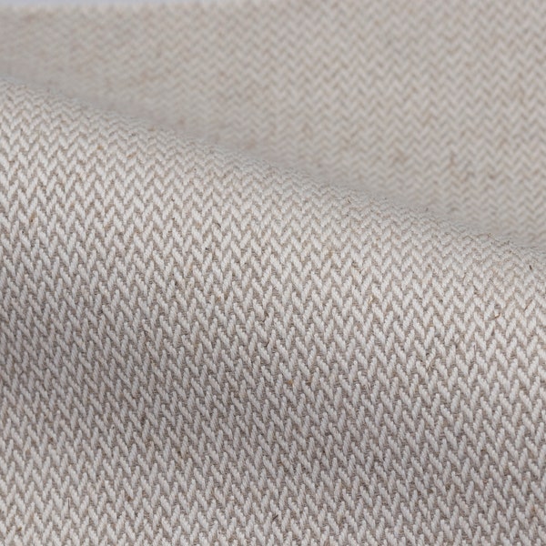 Natural Linen Cotton Blend Upholstery Fabric, Heavy Duty, 62.5" Wide