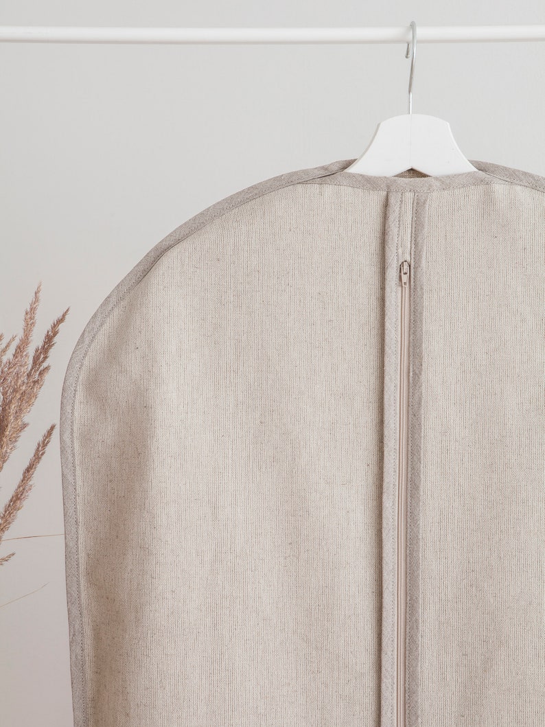 Linen Garment Bag Natural Travel Covers Long Clothes Storage Etsy