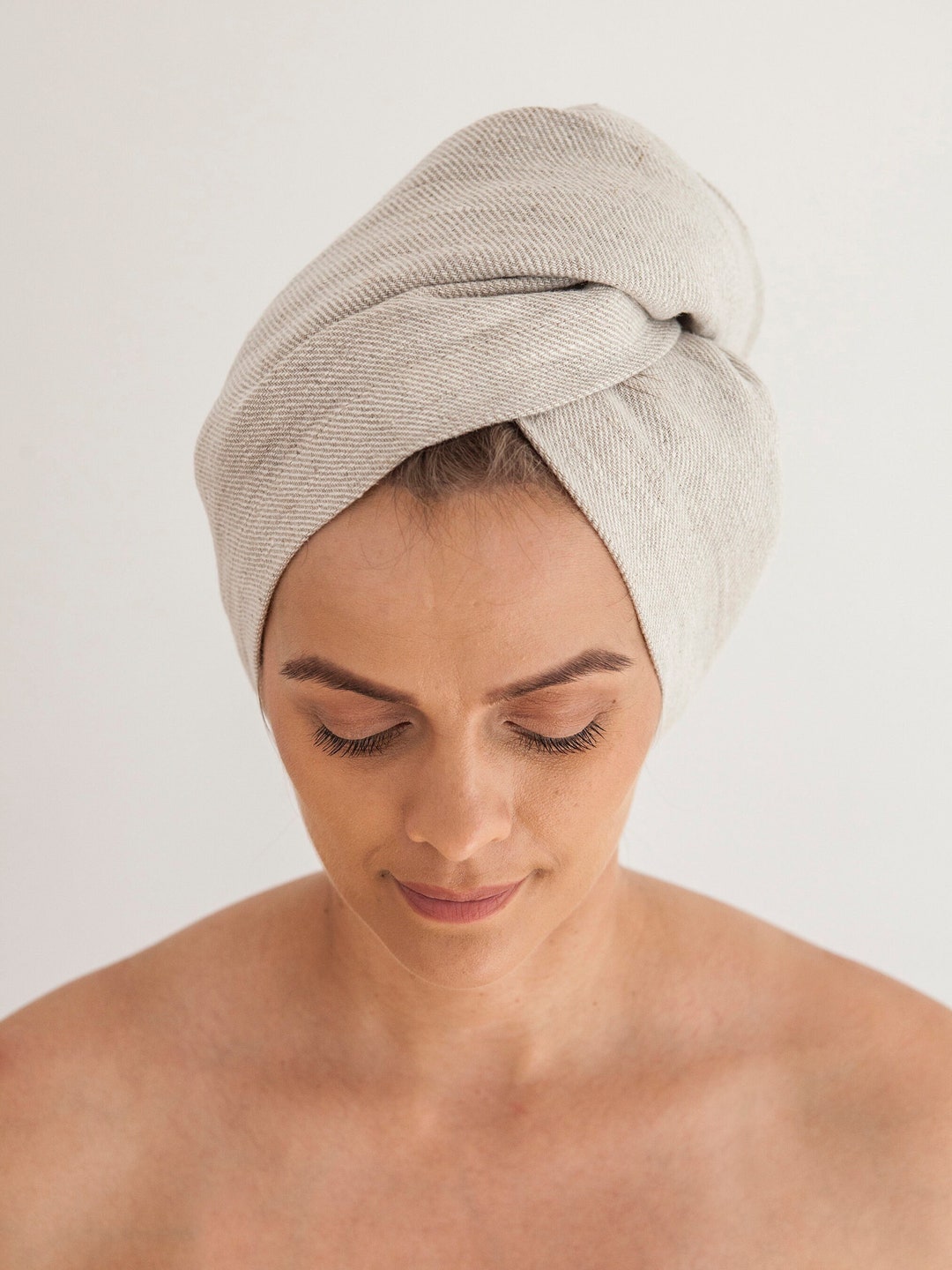 Linen Hair Towel Absorbent Wrap Hair Towel Flax Hair Turban Etsy