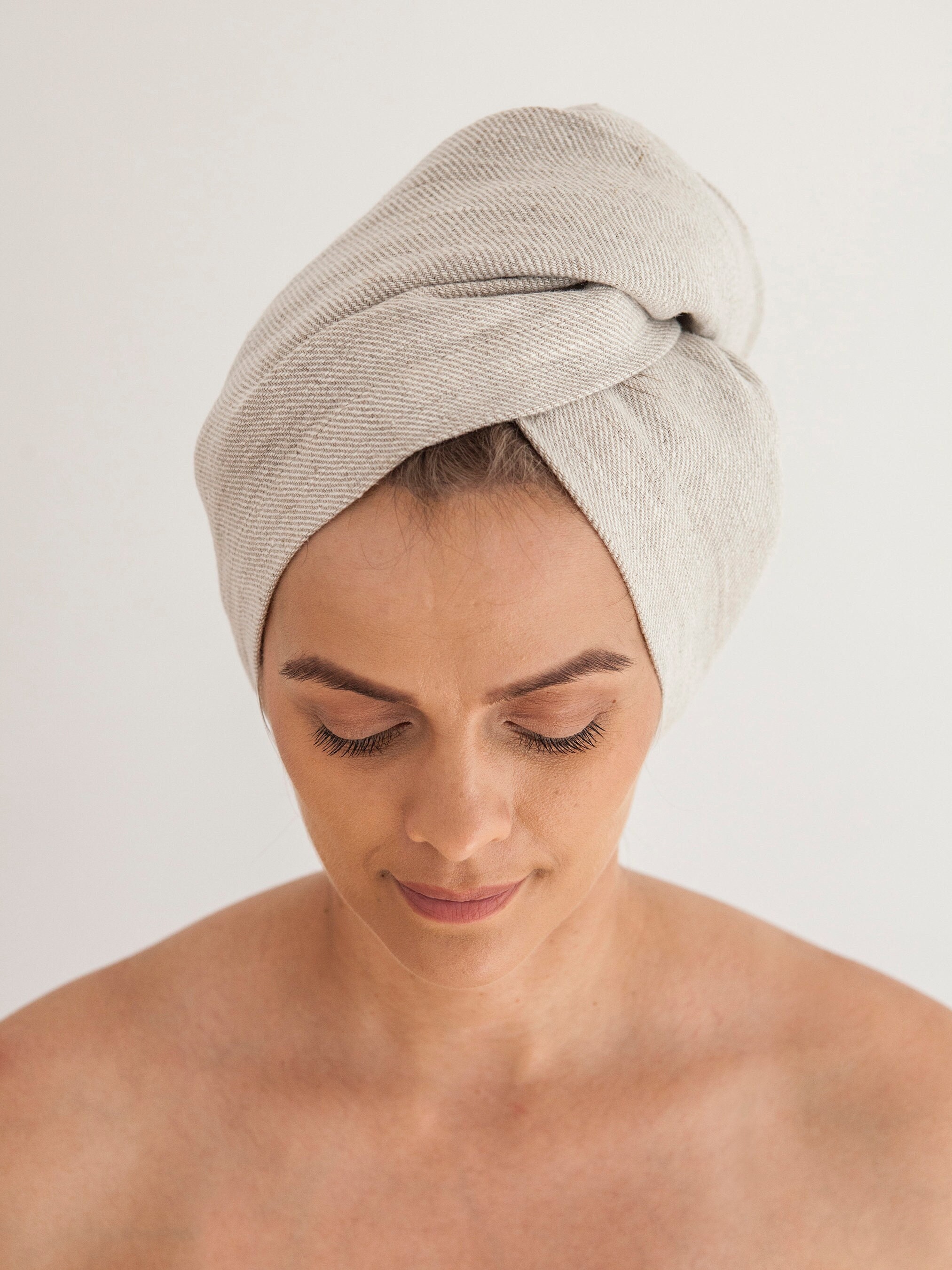 Linen Hair Towel Absorbent Wrap Hair Towel Flax Hair Turban Etsy