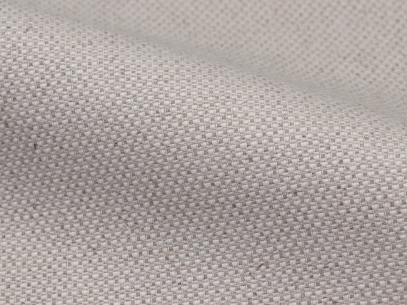 Tessuto da tappezzeria misto lino naturale, tessuto di cotone di
