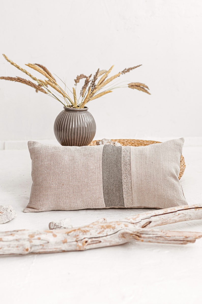 Lumbar Pillow Cover Neutral Black Tones Throw Pillow Cover Etsy