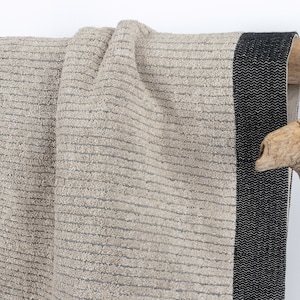Bathroom Mat Made of Different Eco-friendly Fabrics, Linen Cotton Terry Bathmat, Neutral Colors Minimalist Farmhouse Rug