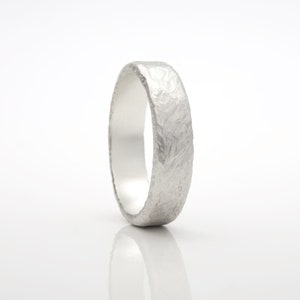 Mens silver Band, wedding ring, hammered band, 5mm silver band, mens wedding ring, textured silver ring