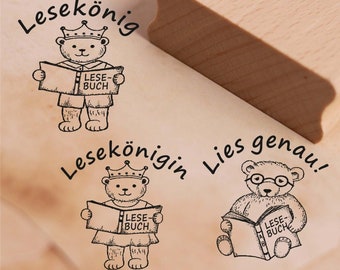 Lehrerstempel Bären im Set - 3 Motivstempel mit Spruch und Motiv für Schule ca. 28 x 28 mm - Bär Teddybär Note Bewertung Lehrer Grundschule