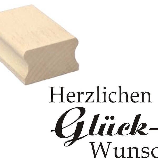 Stamps " HERZLICHEN GLÜCKWUNSCH » Wooden Stamps Congratulations Congratulations Letter Card Birthday Confirmation Abitur School Graduation Exam