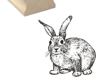 Stamp "RABBIT" Wooden stamp Motif stamp Children's stamp Animal stamp Scrapbooking Kindergarten School Rabbit breeders Pets Rodents