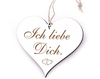 Schild Herz Ich liebe dich - Herzen Herzschild 13 x 12 cm • Dekoschild Türschild Dekoration • Geschenk Hochzeit Ehe Jahrestag Valentinstag