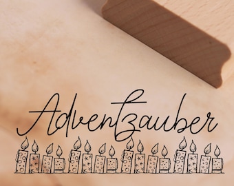 Stempel Adventzauber - Kerzen Motivstempel ca. 98 x 40 mm • Holzstempel Scrapbooking Weihnachtsstempel • Weihnachten Nikolaus Winter Advent