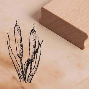 Stamp Reed - Motif Stamp - circa 28 x 48 mm - Scrapbooking Crafting Stamping Wood Stamp - Regalo maritim Baltic Sea Mare del Nord Beach