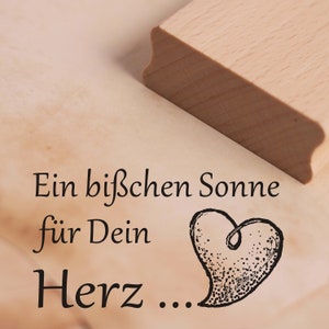 Francobollo un piccolo sole per il tuo cuore - Motif Stamp - circa 48 x 26 mm - Scrapbooking Wood Stamp Greetings Birthday Recupero Amore Consolazione
