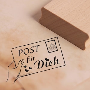 Timbro Post per te - Motif Stamp Letter Approx. 48 x 38 mm - Francobolli di Ritale timbro legno - Carta Gatto Fidanzato Lettera Fidanzato Amore Cuore