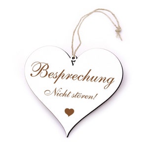 Sign Heart Meeting - Do Not Disturb • Door sign for attaching • 13 x 12 cm • Shabby decorative sign Door decoration Sign • Office Company School