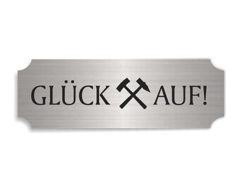 Personalisiertes Schild « Bergbau » Türschild Name Bergmann Glück auf Erzgebirge