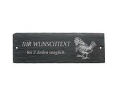Weatherproof door sign quot HUHN WITH KOPFTUCH quot with desired text or name - approx. 22 x 8 x 0.5 cm sign name plate family bell hen grandma