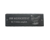 Weatherproof door sign quot BLACK CHICKEN quot with desired text or name - approx. 22 x 8 x 0.5 cm sign name plate family bell hen farm
