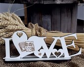 Decorative Listing LOVE WEISE EULE with Heart Love Decoration Shield Decoration Table Decoration Table Decoration Shabby Gift Readers Library Owls Book