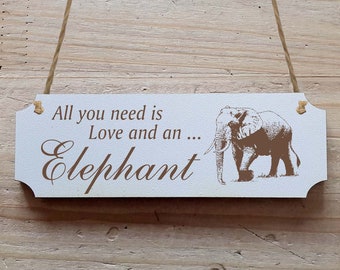 Dekoschild "All You Need Is Love"-elephant