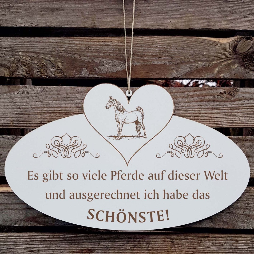 Schild mit Herz Das SCHÖNSTE PFERD der WELT 05 Spruch Pferde Türschild