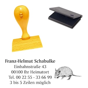 Wooden Stamp - Armadillo - Stamp