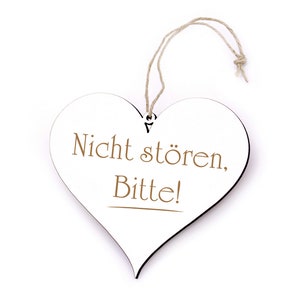 Sign heart Do not disturb, please ! • Door sign to hang • 13 x 12 cm • Shabby decorative sign door decoration sign • Practice Office Company School