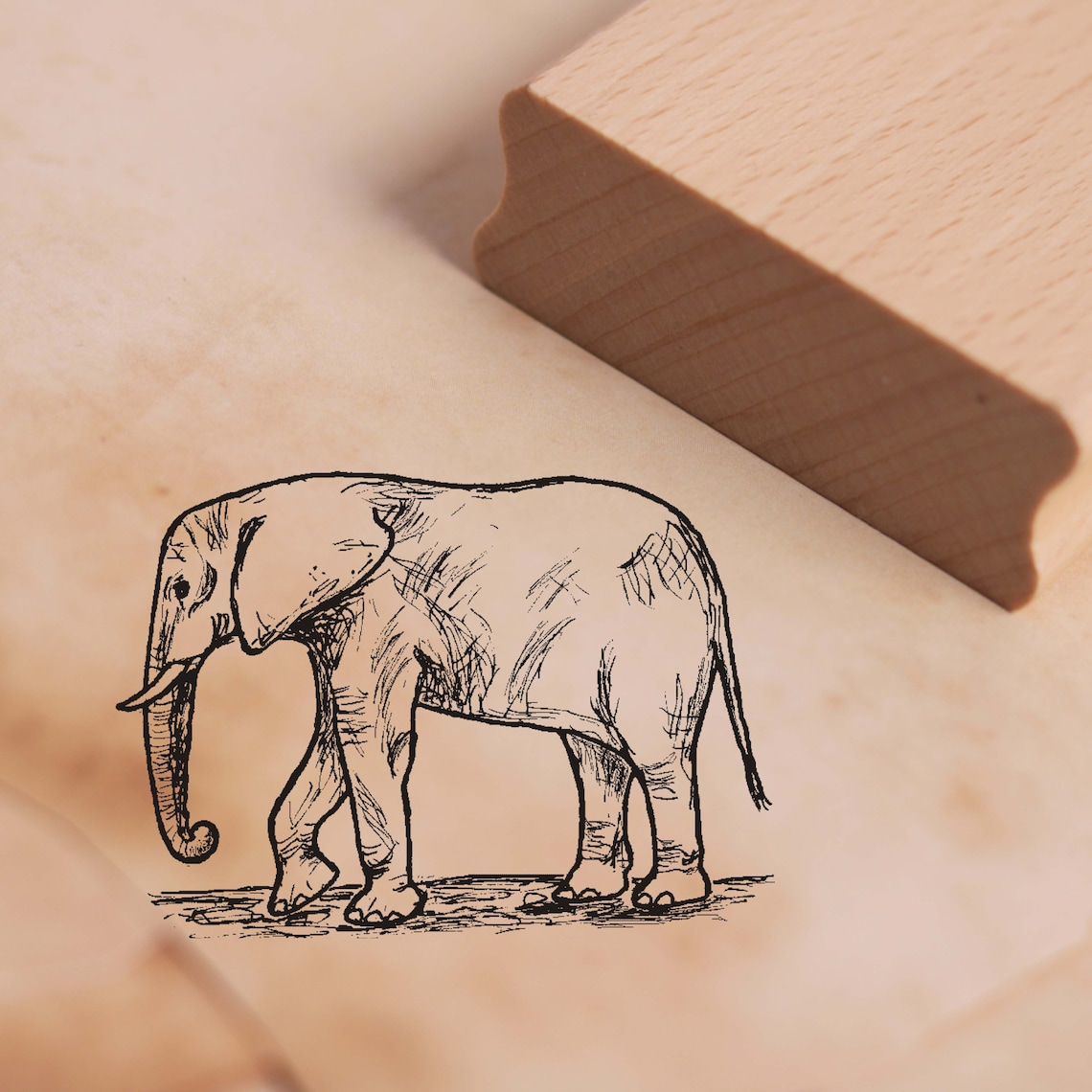 Stamp Elephant Nature Motif Stamp Approx. 48 X 34 Mm Etsy