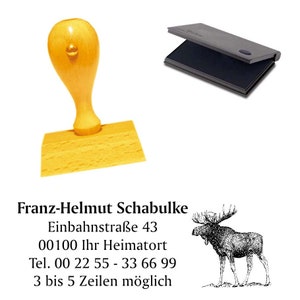 Wooden Stamp - Moose - Stamp