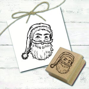 Motif stamp Santa Claus stamp - wooden stamp Christmas 33 mm x 39 mm - Christmas stamp scrapbooking Christmas Santa Claus gift