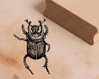 Motif stamp bull beetle - beetle stamp wooden stamp 38 x 58 mm - scrapbooking embossing stamping crafting gift school kindergarten nature