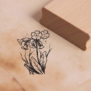 Motiefstempel Sky Key - sleutelbloemstempel houten stempel 38 x 48 mm - scrapbooking embossing stempelen ambachtelijk cadeau