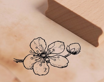 Motif Stamp Cherry Blossom Stamp Blossom Blossom 48 x 28 mm - Wooden Stamp Scrapbooking Embossing Stamp Crafts - Gift Cherry Blossom Garden