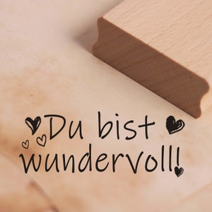 Stamp You are wonderful - Heart motif stamp approx. 68 x 27 mm • Wooden stamp Scrapbooking Embossing • Teacher Children Birthday Love Heart