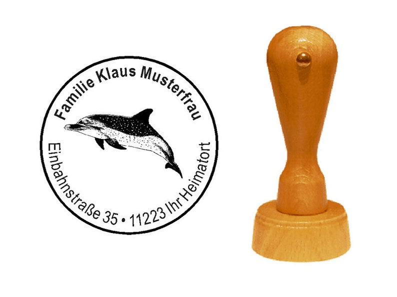 Stamp Wooden Stamps DELPHIN DELFIN 3 image 1