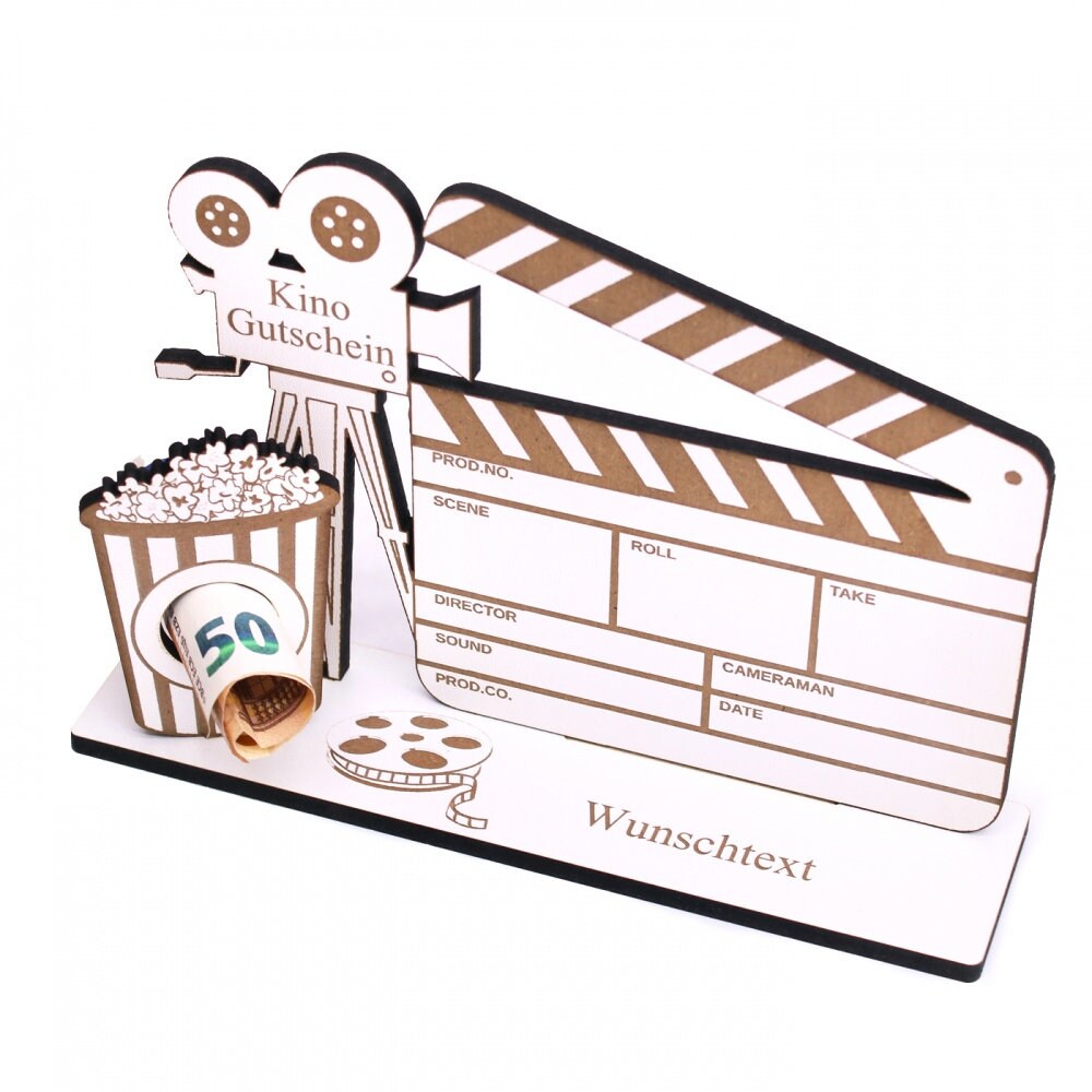 Kino-Gutschein-Karte Mit Popcorn & Getränken – Personalisierbar, Direkt Versendbar, Inkl. Umschlag